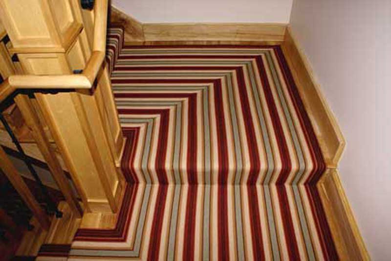 Here's one of our traditionally inspired Venetian carpets installed in a hall and staircase. You can have custom carpet and superior quality in a modern adaptation of a historic carpet design.