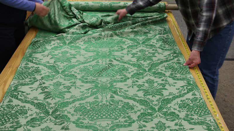 Sild damask basket pattern yardage