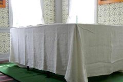Tablecloth, napkins, Venetian carpet, valances and under
curtains at the Emma Hae House.